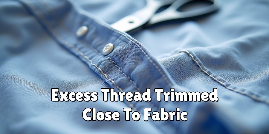 Excess Thread Trimmed Close To Fabric