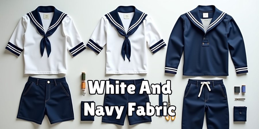White And Navy Fabric
