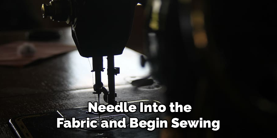  Needle Into the 
Fabric and Begin Sewing 